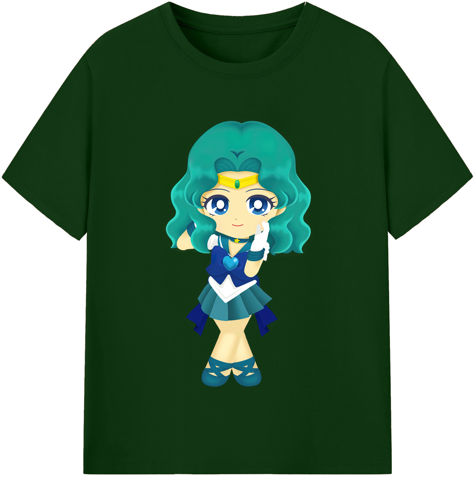 （画像用） 美少女戦士セーラームーン 海王 みちる（かいおう みちる） Sailor Moon Kaiou Michiru 綿100％半袖Tシャツ（フロントプリント）